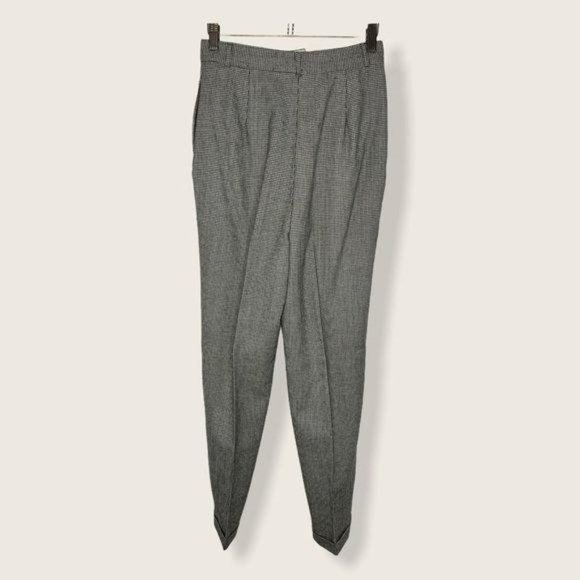 Vintage 90s Nordstrom Academia Houndstooth Wool Trouser Pants Small - Picture 4 of 16